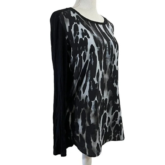Leopard Apt 9 Blouse Curved Hem Work Office Wear Medium Polyester - Picture 3 of 5
